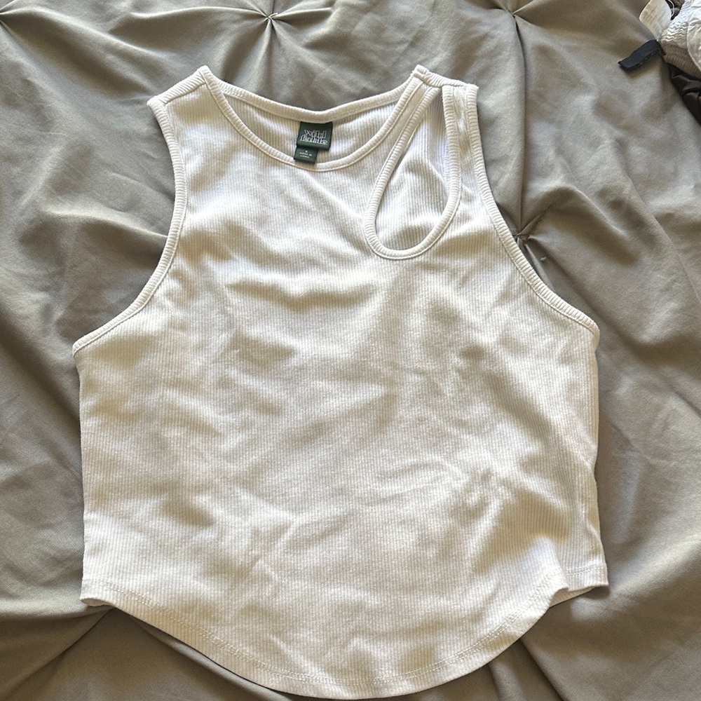 Wild Fable White Ribbed Top